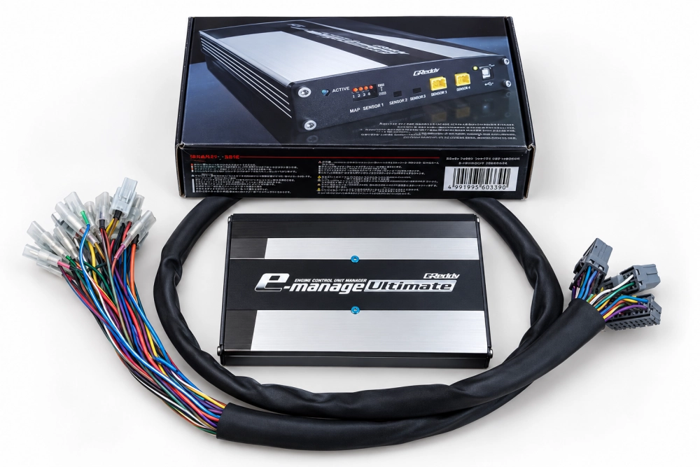 GReddy e-Manage Ultimate piggyback ECU kit and wiring